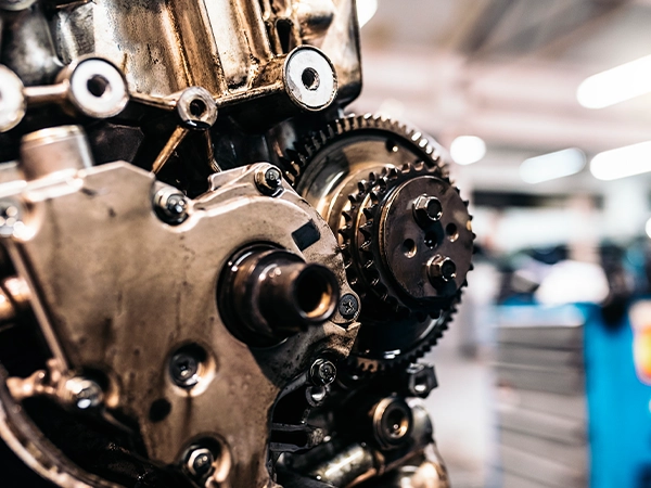 Up close of a diesel engine