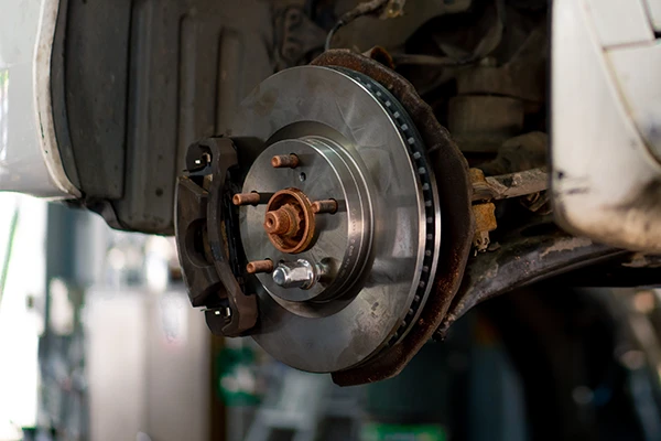 Close up look at a brake rotor